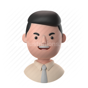 Download man, male, people, person, tie, shirt, formal, office, hairstyle-  3D Avatars