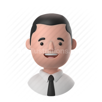 Download man, male, people, person, tie, shirt, short hair, hairstyle- 3D  Avatars