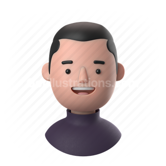 Download man, male, people, person, turtleneck, short hair, hairstyle- 3D  Avatars