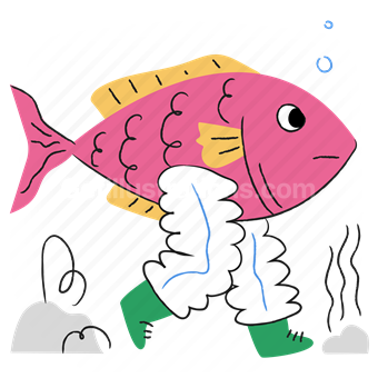 Download fish, walk, aquarium, animal, wildlife, legs, underwater, sea,  ocean- Crayon illustrations
