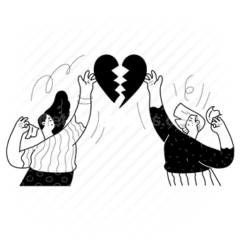 Woman Breakup Girlfriend Broken Love Heart Vector Stock Vector   Illustration of disagree pencil 195154606