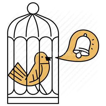 Download bird, birdcage, notification, sing, song, alert, bell, ringtone,  ring- Groovy illustrations