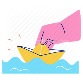 Download paper boat, boat, fold, paper, hand, gesture- Bubble Gum  illustrations