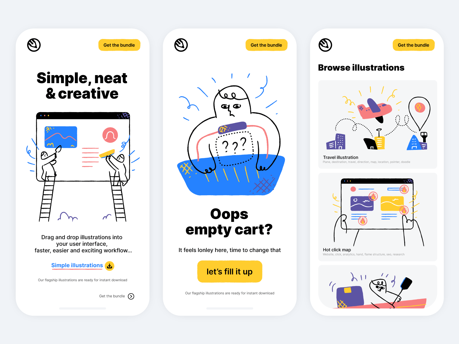 Using illustrations in web and app UI design